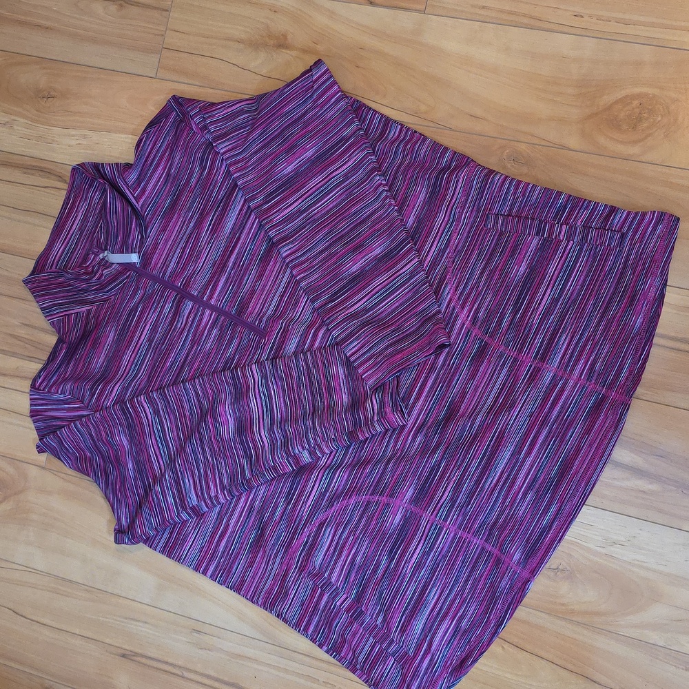 T by Talbots Spaced Dyed Half Zip Pullover w/ pockets Size 1X Petite
